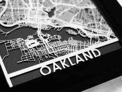 Oakland - Stainless Steel Map - 5"x7"