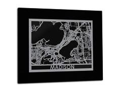 Madison - Stainless Steel Map - 11"x14"