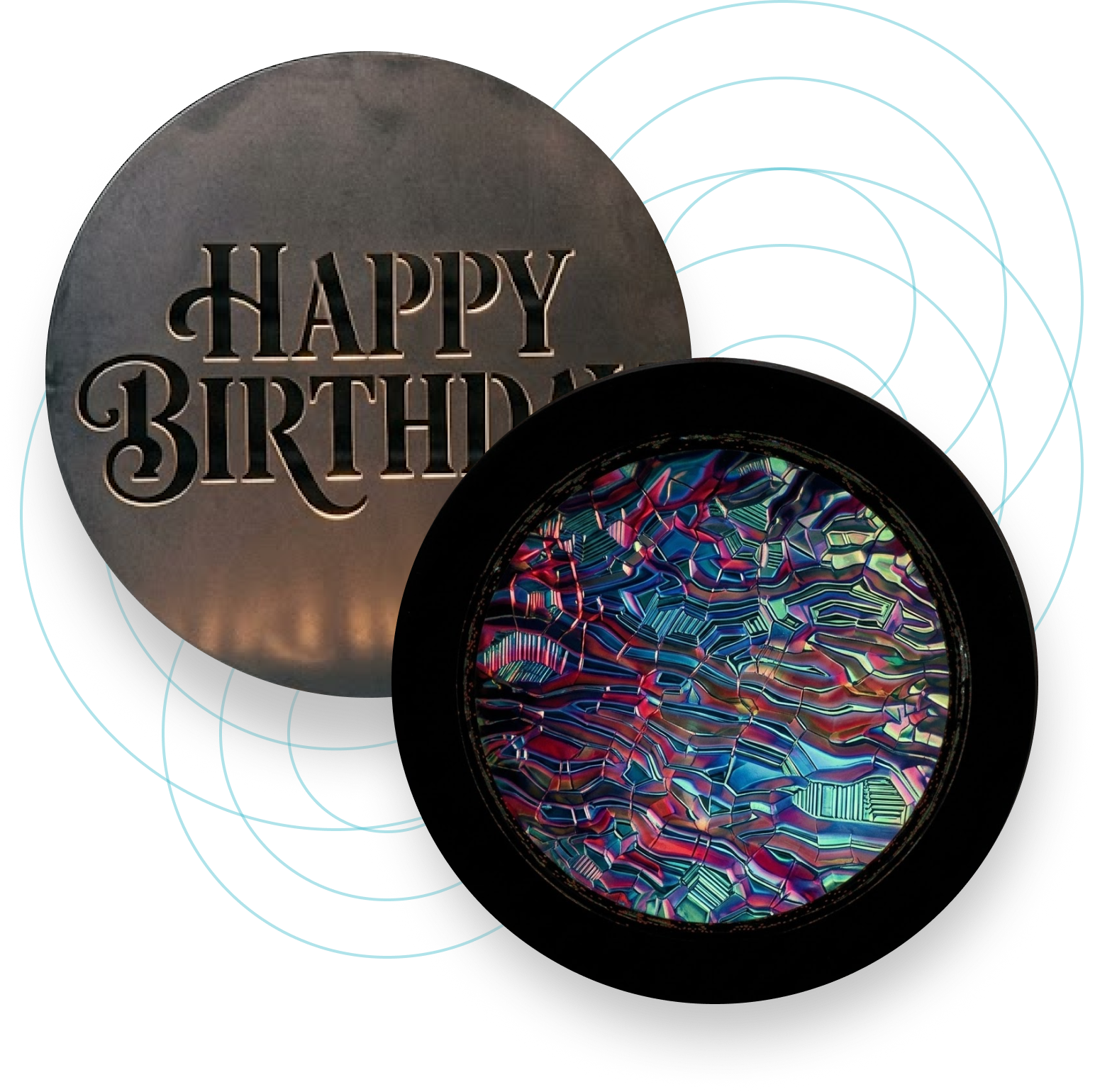Metal gobo compared to a full-color glass gobo