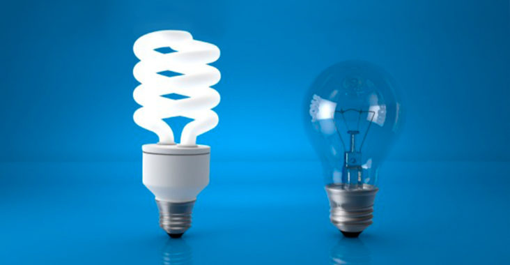 led bulb and regular bulb