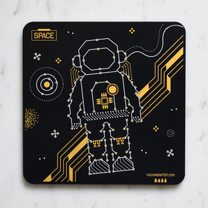 PCB Coaster Astronaut & Earth