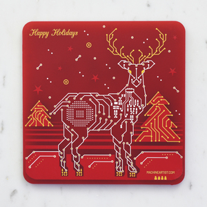 Pcb coaster christmas reindeer