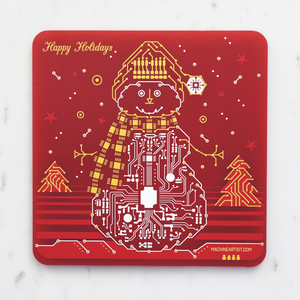 PCB Coaster Snowman & Snowflake