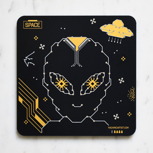 Pcb coaster alien