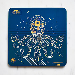 Pcb coaster octopus