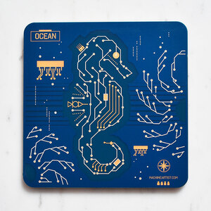 Pcb coaster seahorse