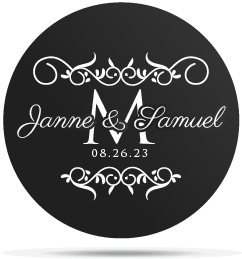 Gobo Wedding Initial Ornaments