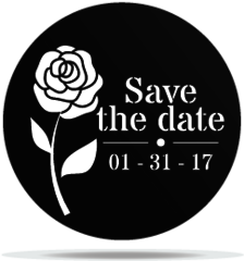 Gobo Wedding Save the Date Flower