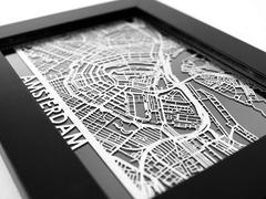 Amsterdam- Stainless Steel Map - 5"x7"