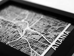 Atlanta - Stainless Steel Map - 5"x7"