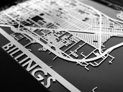 Billings - Stainless Steel Map - 5"x7"