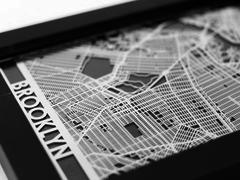 Brooklyn - Stainless Steel Map - 5"x7"