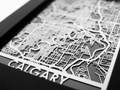 Calgary - Stainless Steel Map - 5"x7"