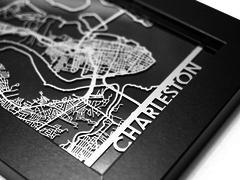 Charleston - Stainless Steel Map - 5"x7"