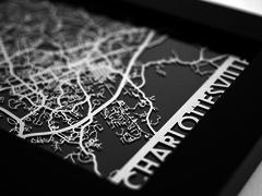 Charlottesville - Stainless Steel Map - 5"x7"