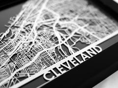 Cleveland - Stainless Steel Map - 5"x7"