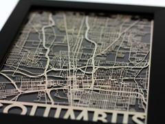 Columbus - Stainless Steel Map - 5"x7"