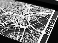 Dallas - Stainless Steel Map - 5"x7"