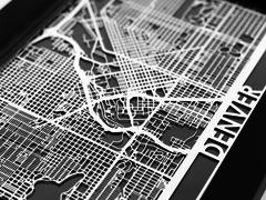 Denver - Stainless Steel Map - 5"x7"