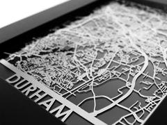 Durham - Stainless Steel Map - 5"x7"