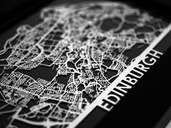 Edinburgh - Stainless Steel Map - 5"x7"