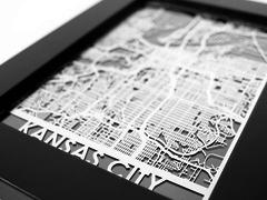 Kansas City - Stainless Steel Map - 5"x7"