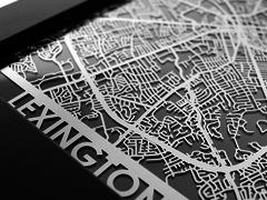 Lexington - Stainless Steel Map - 5"x7"