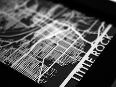 Little Rock - Stainless Steel Map - 5"x7"