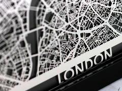 London - Stainless Steel Map - 5"x7"