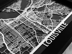 Louisville - Stainless Steel Map - 5"x7"