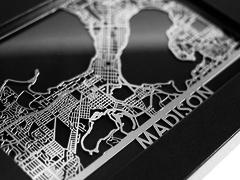 Madison - Stainless Steel Map - 5"x7"