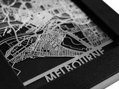 Melbourne - Stainless Steel Map - 5"x7"