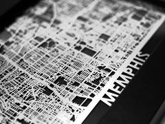 Memphis - Stainless Steel Map - 5"x7"