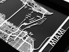Miami - Stainless Steel Map - 5"x7"