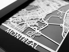 Montreal - Stainless Steel Map - 5"x7"
