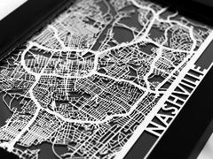 Nashville - Stainless Steel Map - 5"x7"