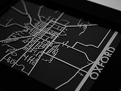 Oxford, OH - Stainless Steel Map - 5"x7"