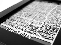 Phoenix - Stainless Steel Map - 5"x7"