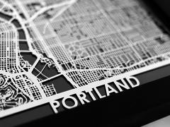 Portland - Stainless Steel Map - 5"x7"