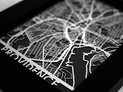 Providence - Stainless Steel Map - 5"x7"