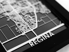 Regina - Stainless Steel Map - 5"x7"