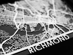 Richmond - Stainless Steel Map - 5"x7"