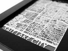 Salt Lake City - Stainless Steel Map - 5"x7"