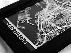 San Diego - Stainless Steel Map - 5"x7"