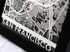 San Francisco - Stainless Steel Map - 5"x7"