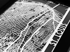 St. Louis - Stainless Steel Map - 5"x7"