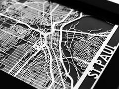 St. Paul - Stainless Steel Map - 5"x7"
