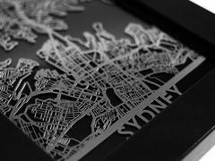 Sydney - Stainless Steel Map - 5"x7"