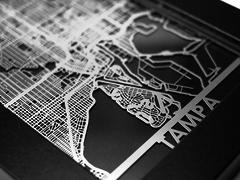 Tampa - Stainless Steel Map - 5"x7"