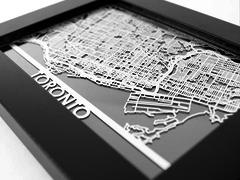 Toronto - Stainless Steel Map - 5"x7"